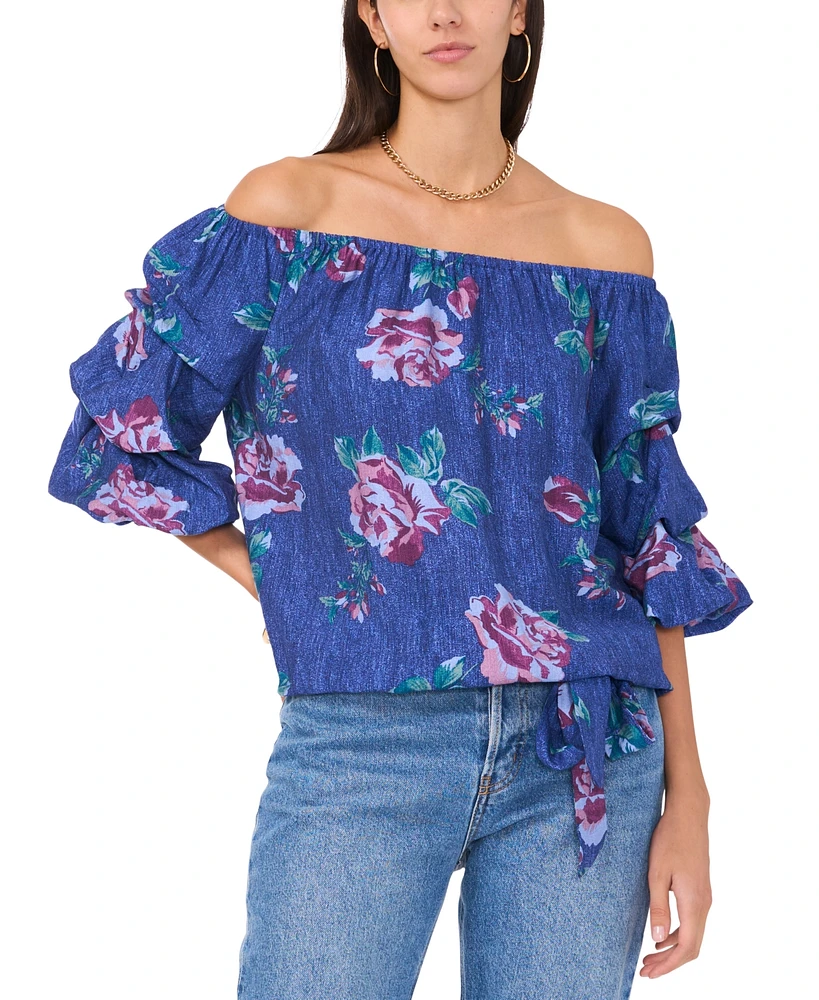 Vince Camuto Women's Floral-Print Off-The-Shoulder Top