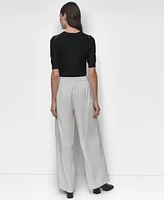 Dkny Women's Twill Pull-On Wide Leg Pants