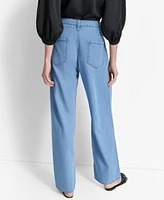 Dkny Women's Center-Piped Wide-Leg Mid-Rise Jeans