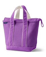 Lands' End Small Solid Color Zip Top Canvas Tote Bag