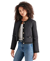 Steve Madden Women's Coppelia Tweed-Trim Puffer Jacket
