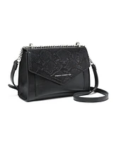 French Connection River Envelope Reptile Shoulder Bag , Black