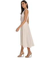 Calvin Klein Women's V-Neck Ruffle-Front Sleeveless Dress