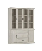 Famapy Overmolded Framed Glass 6 Door 3 Drawer Cabinet