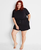 State of Day Women's Short-Sleeve Boxer Pajama Set Xs-3X, Exclusively at Macy's