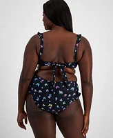 Salt Cove Plus Size Over The Shoulder Butterfly Bikini Top Bikini Bottoms