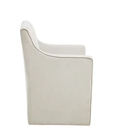 Madison Park Charlotte 24.5"W Skirted Dining Arm Chair with Casters