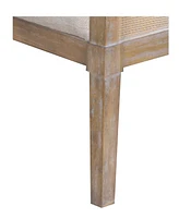 Martha Stewart Collection 28" Wood Morgan Wide Cane Accent Chair with Removable Back Cushion
