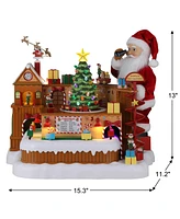 Mr. Christmas 15" Animated Santa's Toy Factory Workshop