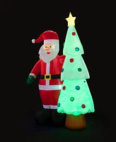 Mr. Christmas 7 ft. Outdoor Santa and Tree Lit Inflatable