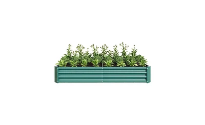 Slickblue Metal Raised Garden Bed for Outdoor Plants, Vegetables, and Flowers - Rectangular Planter