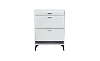 Slickblue White Shoe Cabinet with Metal Legs and Storage Shelves - Stylish Organizer for Footwear in Entryway or Closet