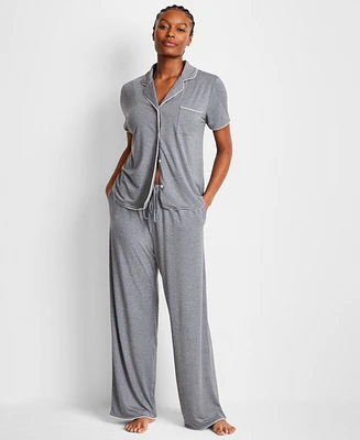 State of Day Women's Fluid Knit Notched Pajama Set, Exclusively at Macy's