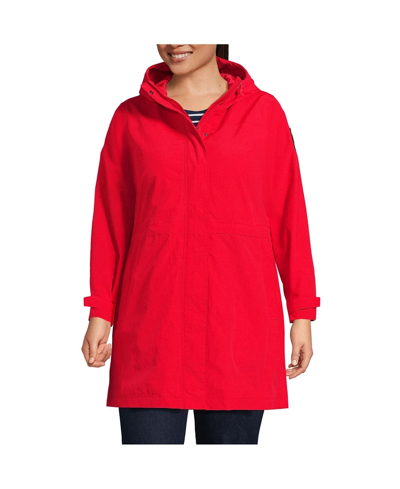 Lands' End Plus Squall Hooded Waterproof Raincoat