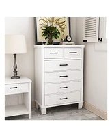 gaomon Dresser For Bedroom, 6 Drawer Dresser With Metal Handles,Chest Of Drawers Closet Organizers And Storage Clothes, Wood Drawer Dresser For Closet