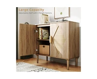 gaomon Modern Rattan Sideboard Buffet Storage Cabinet with Rattan Doors, Free Standing Accent Cabinet for Living Room, Hallway, Dining Room, Entryway