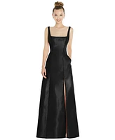 Alfred Sung Plus Sleeveless Square-Neck Princess Line Gown with Pockets