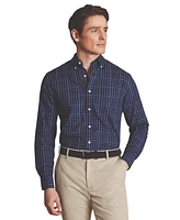 Charles Tyrwhitt Men's Slim Fit Plaid Check Non-Iron Stretch Poplin Shirt