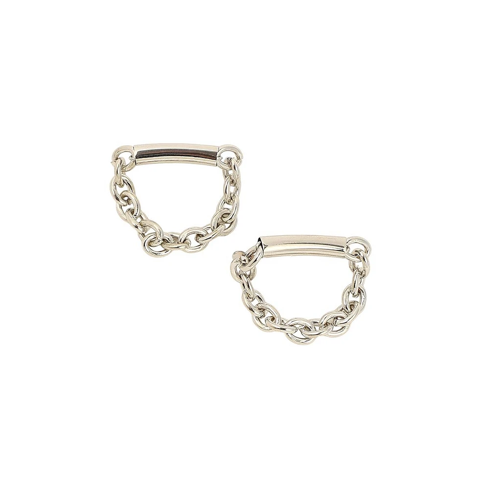 Sohi Women's The Chain Bar Drop Earrings