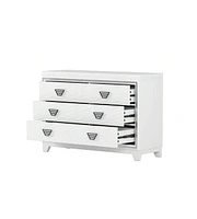 gaomon 6 Drawer Double Dresser, Dresser Closet With Anti-Tip Devices, Metal Handle, Modern Wide Chest Of Drawers, Large Storage Cabinet For Bedroom