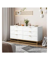 gaomon Dresser For Bedroom, Large 6/7 Drawer Organizer With Golden Metal Handle And Legs, Modern Chest Of Drawers, Closet