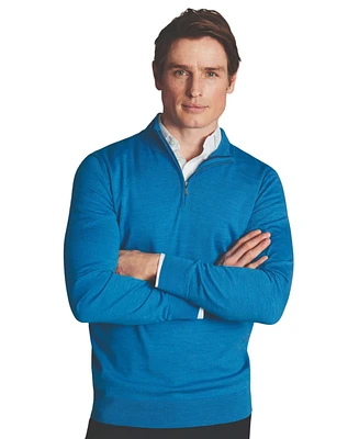 Charles Tyrwhitt Men's Pure Merino Zip Neck Sweater