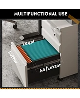 Devaise 3-Drawer Mobile File Cabinet (Under Office Desk), Assembled Except Casters, Fits Letter/Standard Sizes