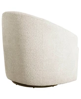 Ink+Ivy 30" Wood Bonn Wide Upholstered 360 Degree Swivel Chair