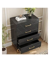 gaomon Dresser For Bedroom With 4 Drawers And Metal Handle,Chest Of Drawers, Sturdy Frame Modern Bedroom Furniture