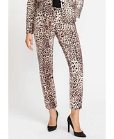 Olsen Women's Leopard Print Cropped Pant