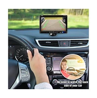 Pyle Car Backup Camera & Monitor Display Kit - 7" Lcd, Waterproof Night Vision, Distance Scale Lines (PLCM7700)