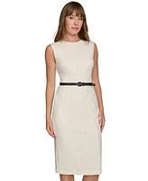 Tommy Hilfiger Women's Jacquard Belted Sheath Dress