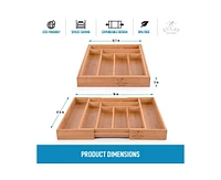 Zulay Kitchen Bamboo Kitchen Drawer Organizer