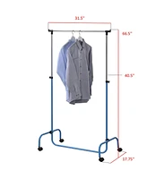 Kings Brand Furniture Standard Rod Clothing Garment Rack, Rolling Clothes Organizer on Wheels for Hanging