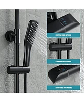 Flynama 3-Spray Patterns with 2.5 Gpm 10 in.Wall Mount Rain Fixed Shower Head with Slide Bar