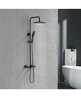 Flynama 3-Spray Patterns with 2.5 Gpm 10 in.Wall Mount Rain Fixed Shower Head with Slide Bar