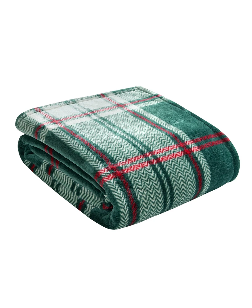 Lucky Brand Plaid Plush Throw, 50" x 70"