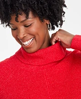 On 34th Plus Turtleneck Waffle-Knit Tunic Sweater, Created for Macy's