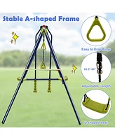 Hongge 3-in-1 Outdoor Swing Set for Kids Aged 3 to 10