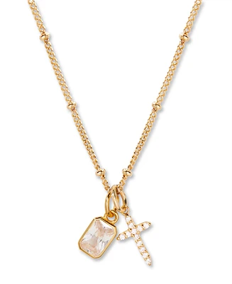 brook & york Josephine Cross Birthstone Necklace