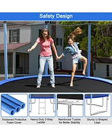 Gymax 14FT Jumping Exercise Recreational Bounce Trampoline for Kids W/Safety Enclosure