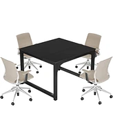 Tribesigns Conference Table, Square Meeting Seminar Table Rectangular Meeting Room Table, 41.3L x 41.3W x 29.5H