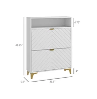 Slickblue Shoe Storage Cabinet - Elegant Organizer for Footwear in Entryway or Closet Spaces