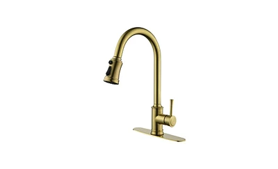 Slickblue Single Handle High Arc Pull-Out Kitchen Faucet Modern Design for Effortless Kitchen Use