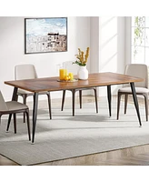 Tribesigns 70.9 Inch Large Dining Table for 6 to 8, Industrial Kitchen Table Furniture with Metal Legs, Modern Faux Wood Rectangular Dinner Table