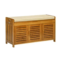 Slickblue Shoe Bench with Storage Cabinets - Stylish Entryway Organizer with Hidden Storage and Seating