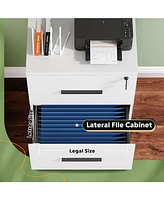 Devaise 2-Drawer Wood Lateral File Cabinet with Lock for Office Home