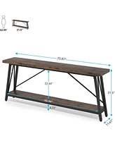 Tribesigns Industrial Entry Console Table,70.9 Inches Extra Long Sofa Table Behind Couch