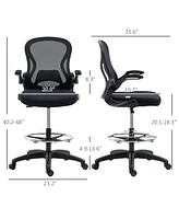 Vinsetto Drafting Chair, Tall Ergonomic Mesh Office Chair for Sding Desk