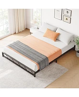 gaomon Full Size Bed Frame, Metal Low Platform Bed Frame, with Wavy Pattern